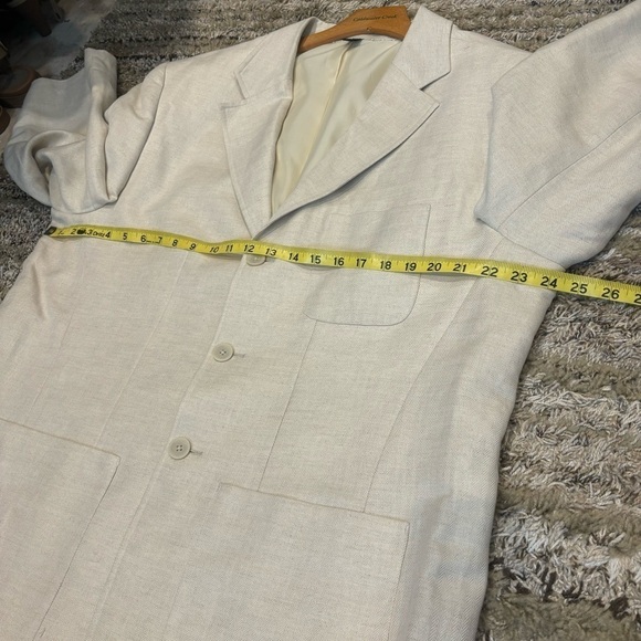 Structure XL Linen Blend Blazer Cream Color - Picture 9 of 10